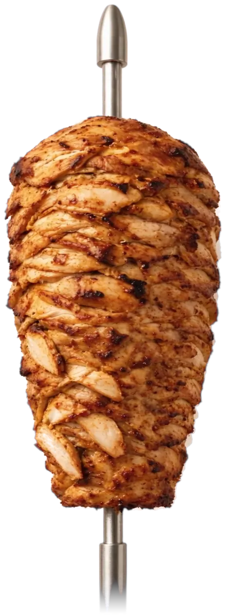 Illustration of a chicken döner spit